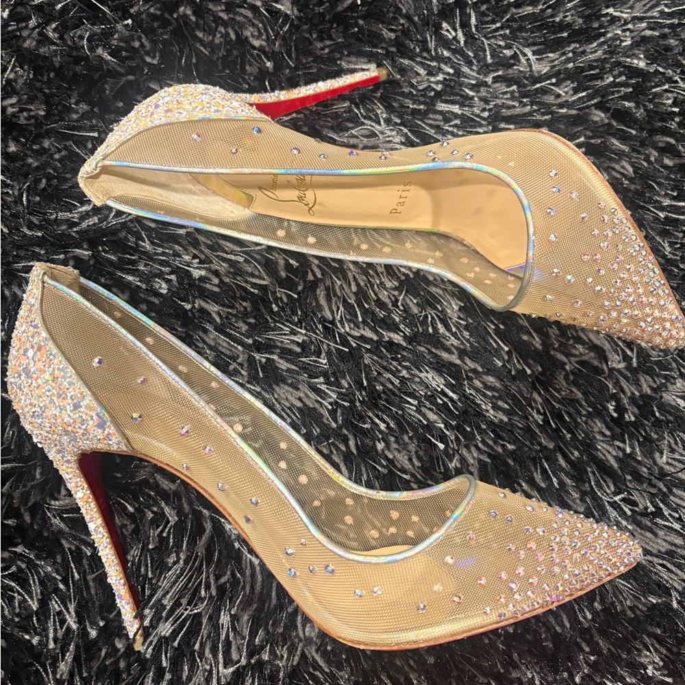 Christian Louboutin Sparkling Mesh Heels